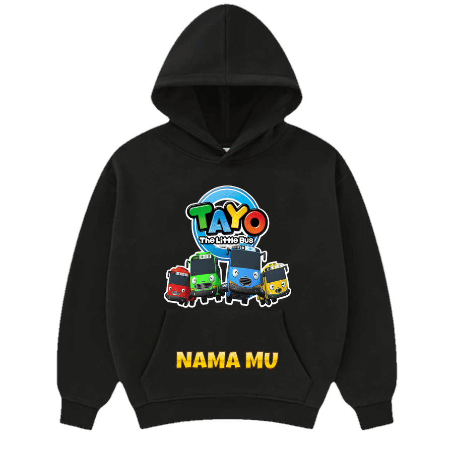 Hoodie Anak Tayo The Little Bus – Jaket Hoodie Anak Cowok Cewek Karakter Lucu Bus Tayo, Bahan Tebal 