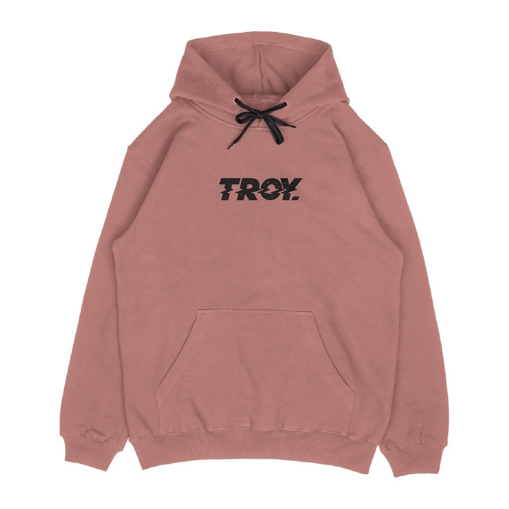 Troy Company Hoodie Pink Salmon Bold Italic - Hoodie Pria Wanita Salmon KH 1779