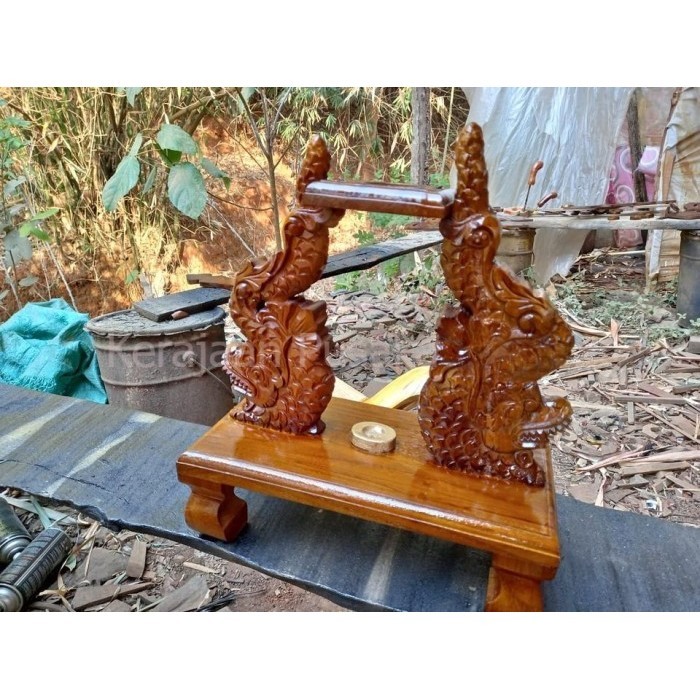 jagrak keris isi 1 ukir kepala naga kembar finishing KJ3445 XV