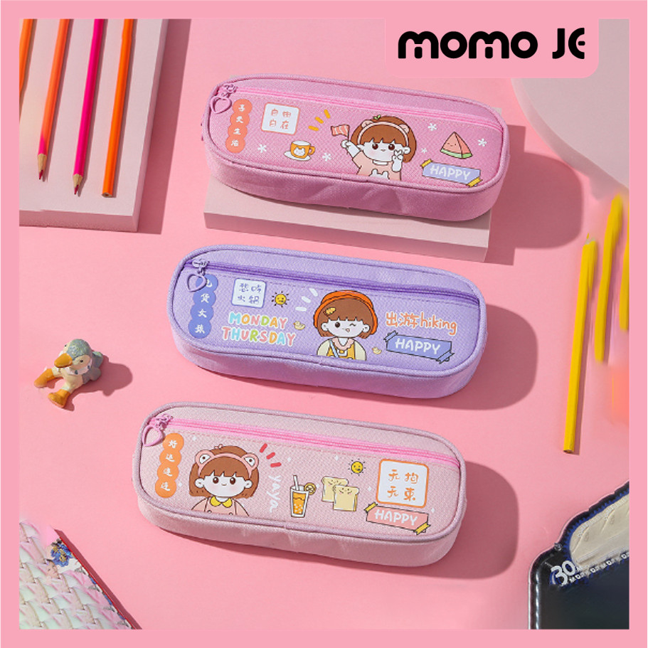

MOMO JE S5833 Tempat Pensil Lucu Warna Pastel Pencil Case Cartoon Tempat Pensil Resleting Model Terbaru