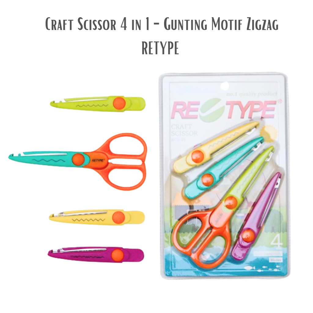 

[ATK88] Retype Craft Scissor Isi 4 in 1 RCS -4S - Gunting Motif Zigzag