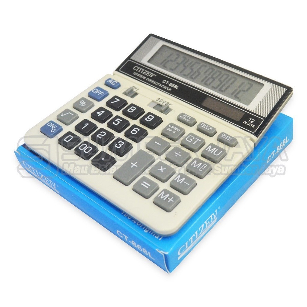 

Kalkulator CT-868L CT-868 Dagang Calculator 12 Digits Mirip Citizen SDC-868L KW