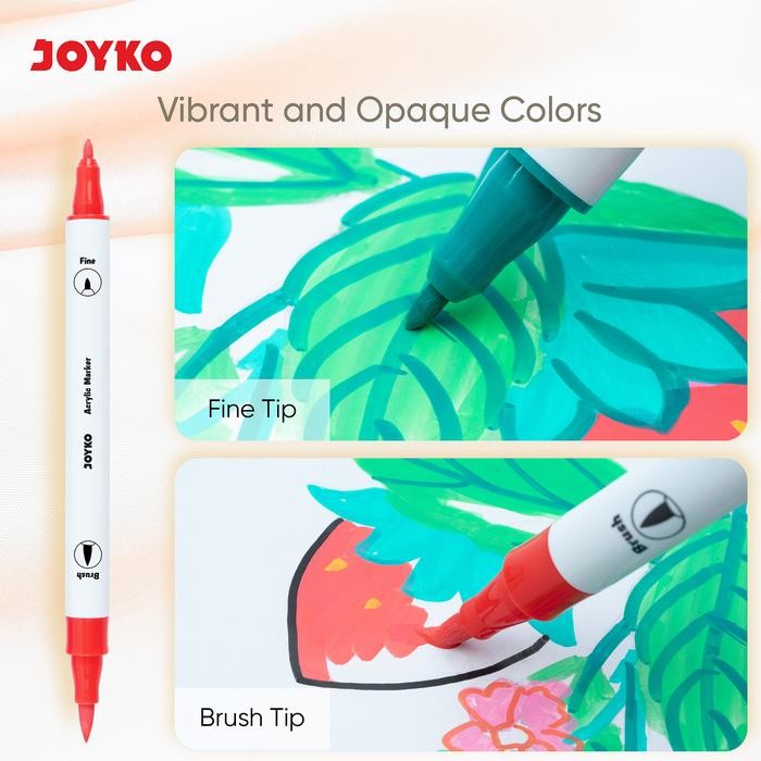 

Promo Joyko Coour Acryic Marker / Spido Pen Akriik 12 24 Warna Joyko ACMK-68 - 12 WARNA