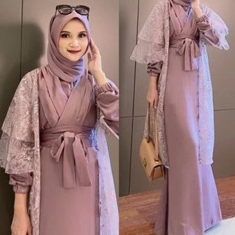 [ ADA JUMBO ] Gamis Terbaru Velvet mix brokat modern Dress kondangan wisuda lamaran Baju muslim wani