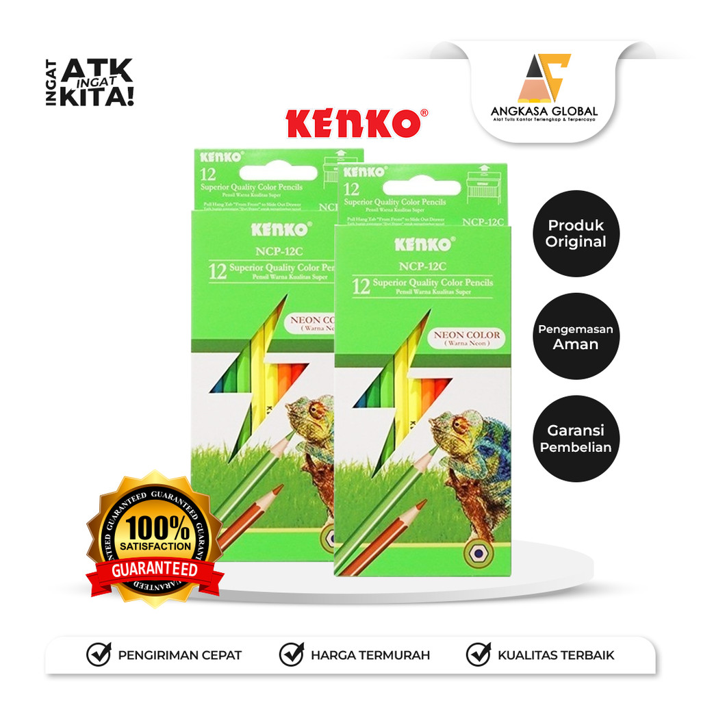 

KENKO 12 PENSIL WARNA NEON/ NEON COLOR PENCIL NCP-12C (1SET)