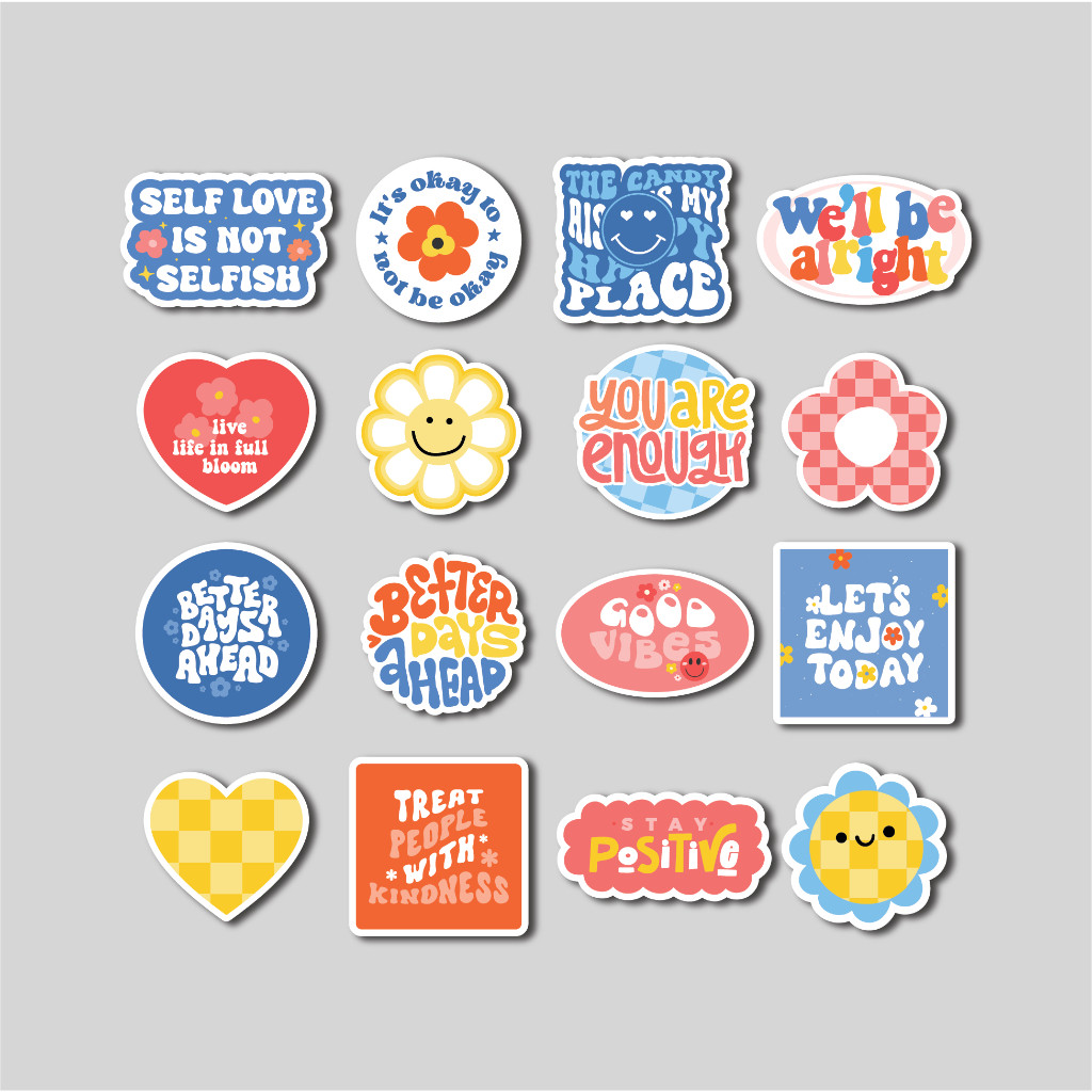 

Sticker Pack Positive VIBES 2 | Sticker Tumbler | Stiker Laptop Koper Helm