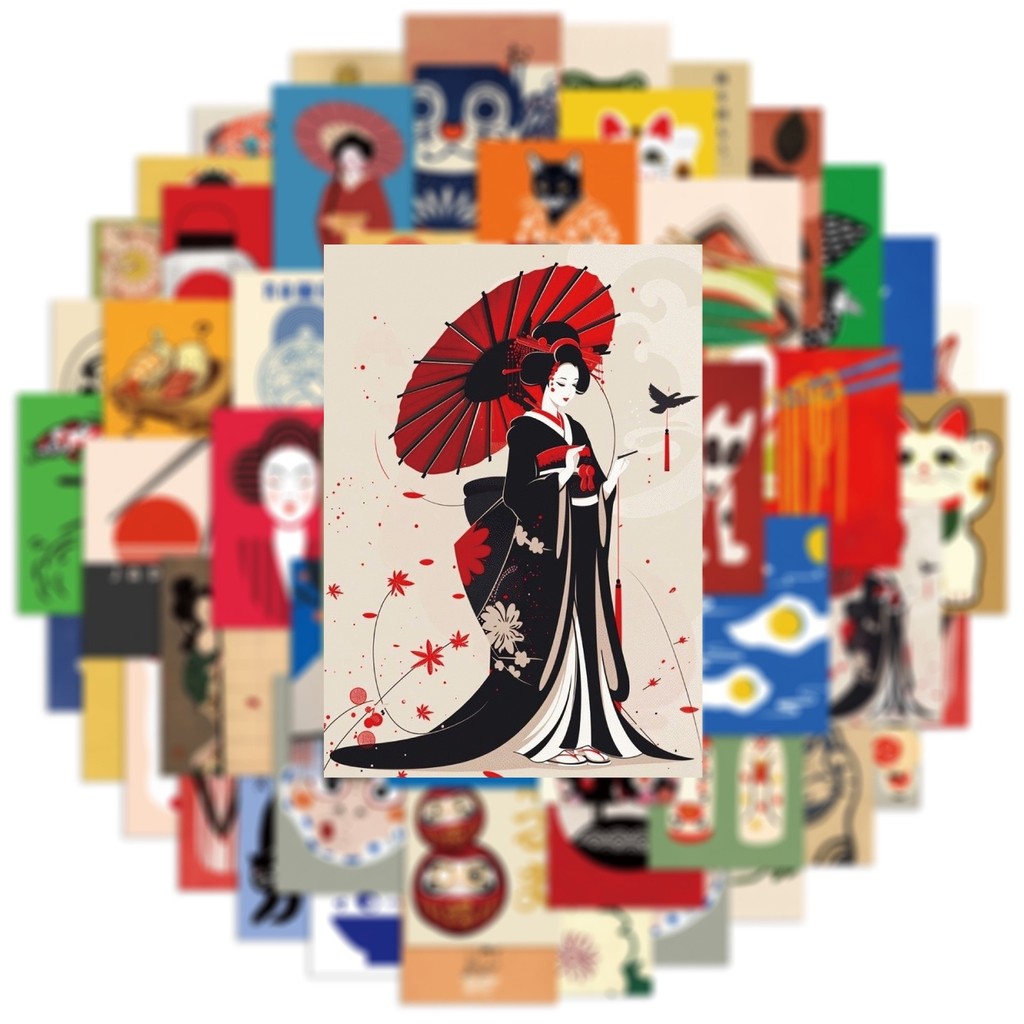 

10/50pcs Retro Japanese Culture Aesthetic Stickers Spring Day Graffiti Decals For Laptop Luggage Guitar Skateboard Vinyl Decals