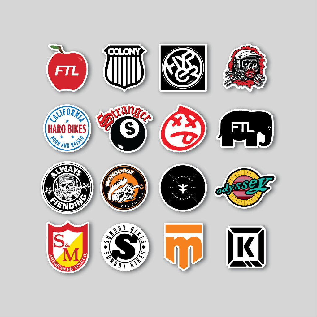 

Sticker Pack Bmx Brand Logo | Sticker Tumbler | Stiker Laptop Koper Helm