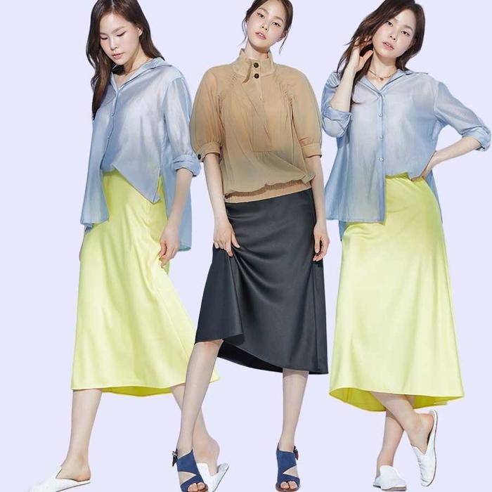 LAPIAF MIDI SKIRT Bawahan Rok Wanita Branded - LIME, size 55