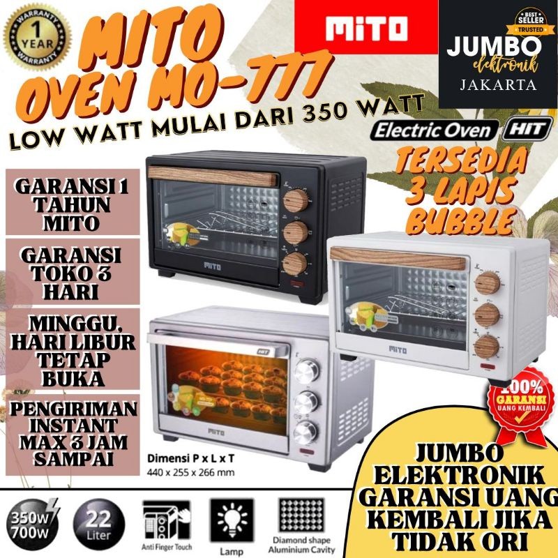 Oven Mito MO 777 Oven Mito MO 777 Hit 22 liter Oven Mito Low Watt MO777 Mito Oven Listrik Oven Mito 