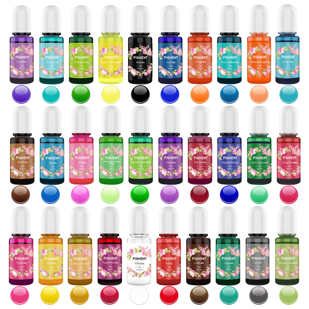 

Epoxy Resin Pigment 30 Color Liquid Epoxy UV Resin Dye Transparent Colorant for UV Resin Coloring, DIY Resin Art Jewelry Making