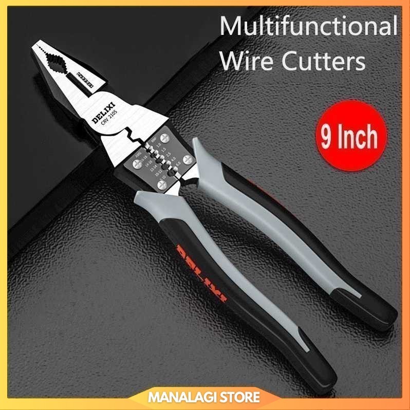 DELIXI Tang Pemotong Kawat CRV Multifungsi Wire Cutter 9 Inch - 2105