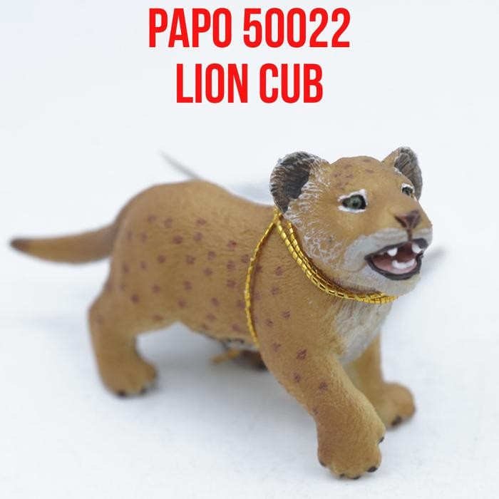 PAPO 50022 Lion Cub Anak Singa Panthera Leo Wild Animal Kingdom Mainan Figure Binatang Miniature Hew
