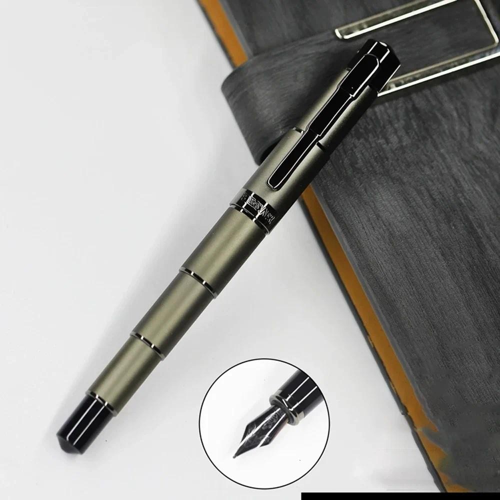 

YANGZIE 700 fountian pen with 0.7mm bent nib Metal bamboo shape smooth writing ink pen for calligraphy business office supplies