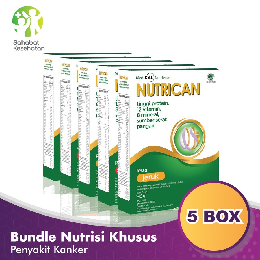 

Bundle 5 Box Nutrican 245 gram Nutrisi Tinggi Energi dan Protein