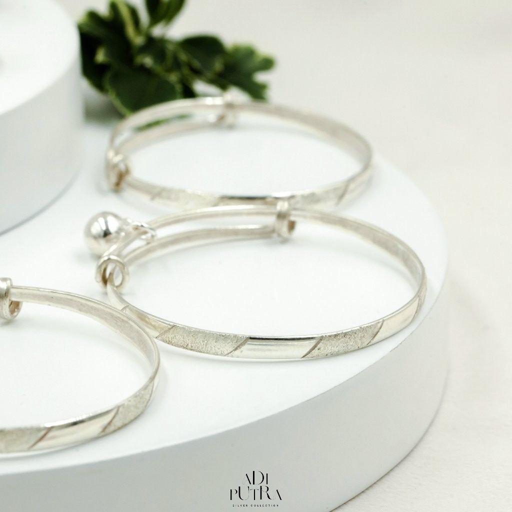 Gelang Bayi 3 Bulanan Perak 925 Motif Pasir