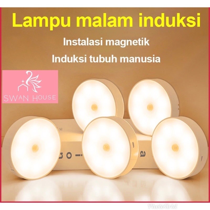 Lampu kamar sensor gerak lampu kamar otomatis tidur sensor gerak otomatis lampu sensor bulat lampu S
