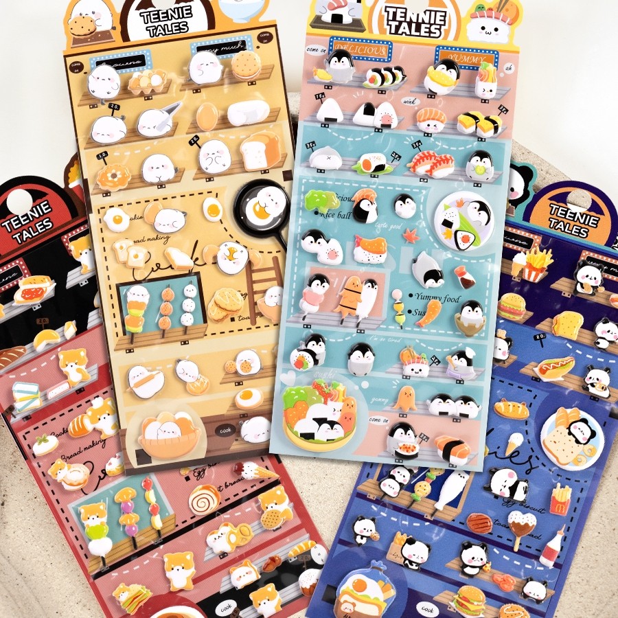 

4 pcs/lot Funny Delicious Food Paradise 3D Puffy Stickers Scrapbooking DIY Journaling Stationery Diary Decor Cute Stickers