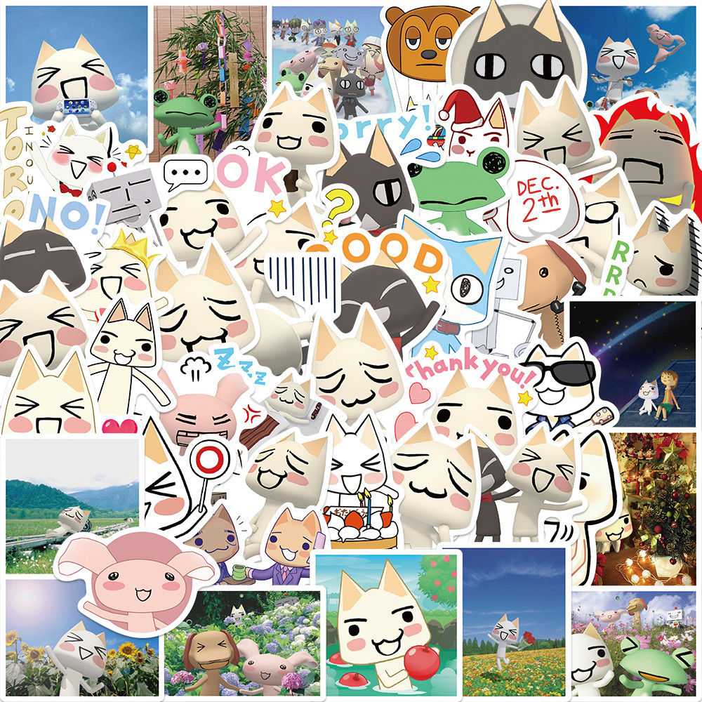 

50PCS Duoluo Cat Inoue Toro Stickers Reward Gift Packaging Home Decoration Laptop Living Room Creative Photocard Luggage Decor