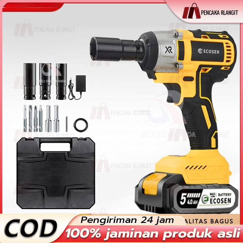 Impact wrench Cordless 98V 560N/M 2 baterai mesin impact buka baut bor impact baterai inpek pembuka 