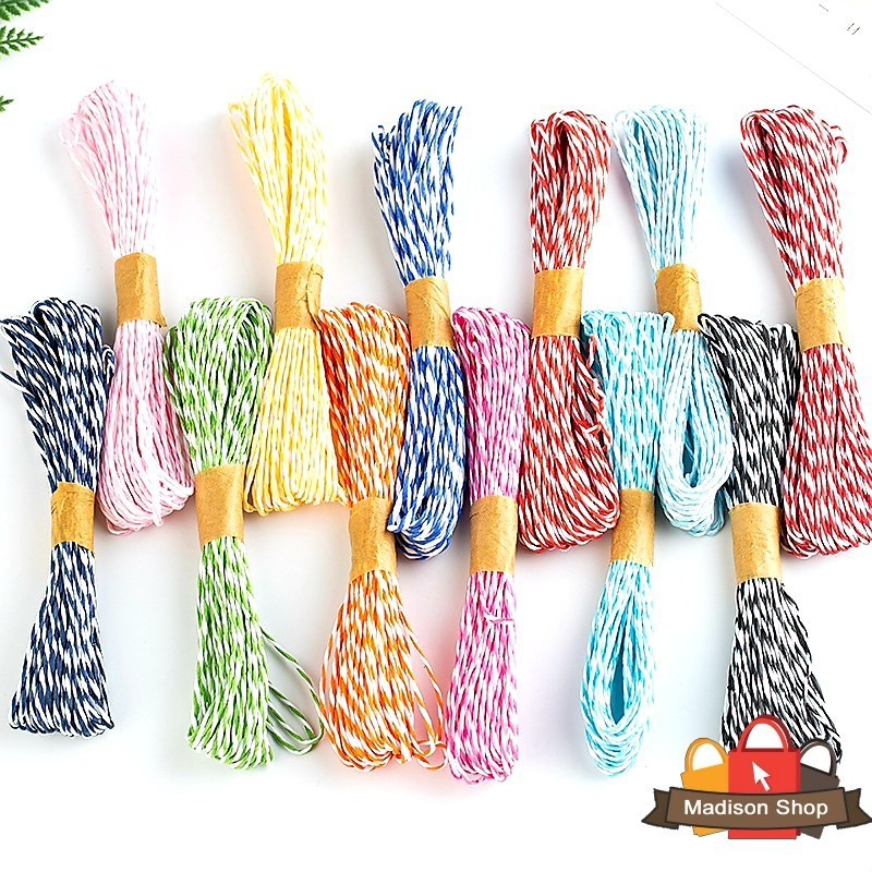 GROSIR Tali Souvenir 10m Tali Rami Goni Benang Merah Putih Tali Hampers Rajut