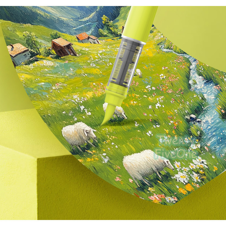 

D3W! Grasp Spidol Akrilik marker untuk Pelajar Kuas Lunak Cat Air Tumpuk Warna & Tidak Tembus Kertas