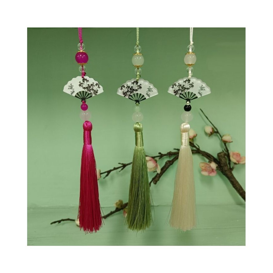 Gantungan Imlek Hiasan Pohon Meihua Sakura Chinese Fan Kipas Dekorasi Hiasan Tahun Baru China Hamper