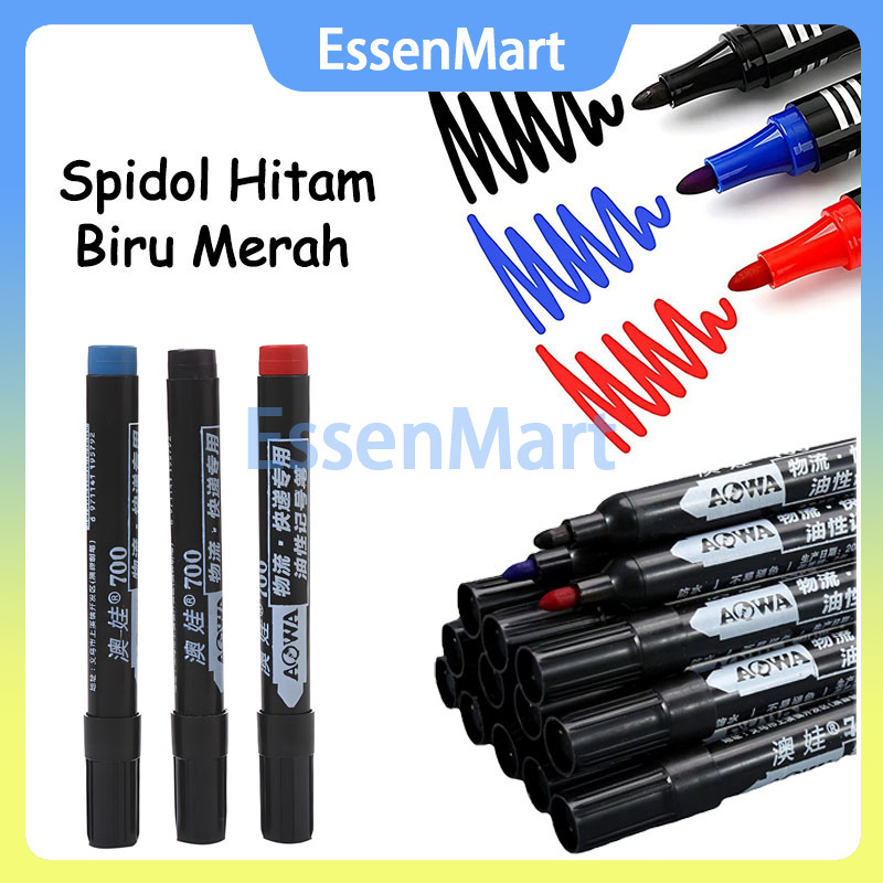 

Spidol Permanent / Spidol Hitam Biru Merah / Marker Permanen Tahan Air Alat Tulis
