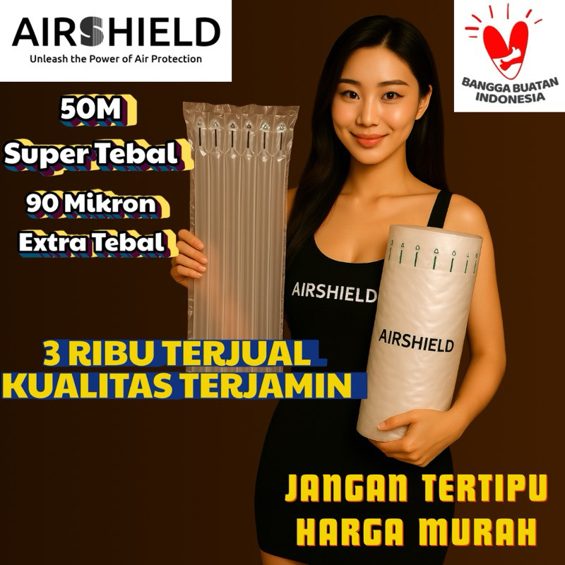

KAYDEN STORE Inflatable Air Bubble Cushion Wrap AirShield 50m Tinggi Super Tebal