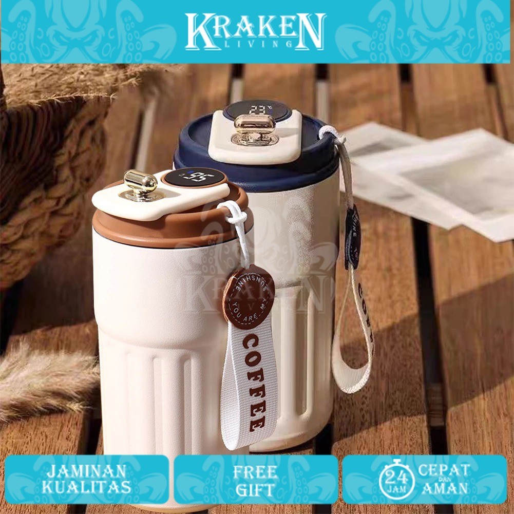 Tumbler Termos Coffe Stainless Steel/ Tumbler Gelas Estetik Tumbler Minum Gelas Kaca Tutup Mug Lucu 