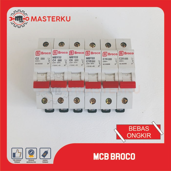 MCB BROCO / MCB 2 AMPERE/ MINI CIRCUIT BREAKER BROCO 2 AMPERE/MCB 2A BROCO/PEMUTUS ARUS