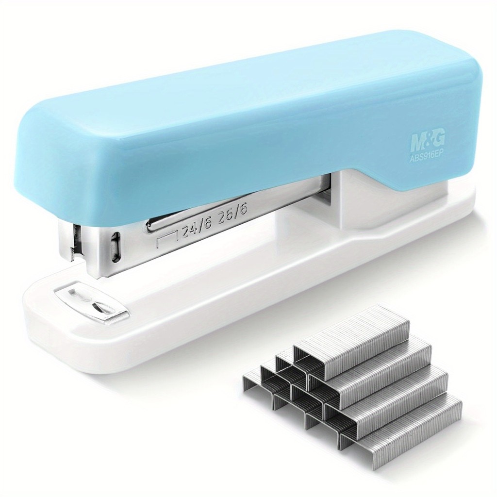 

M&G 1pc Stapler 12# Labor Saving Portable Durable Desktop Stapler Office Supplies Tiny Cute Macaroon Green/Pink/Blue