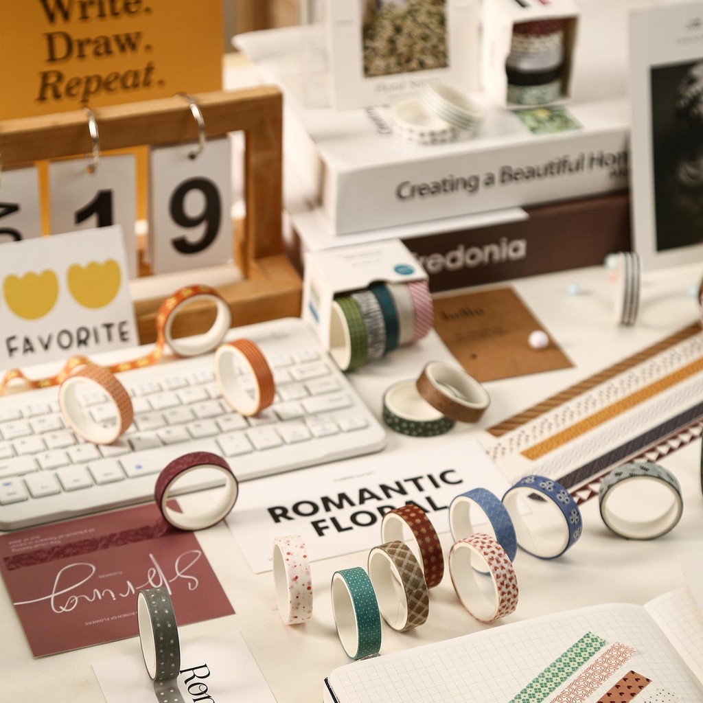 

5 Rolls Washi Tape Masking Tape BASIC COLOR SETS Journal Planner Scrapbook