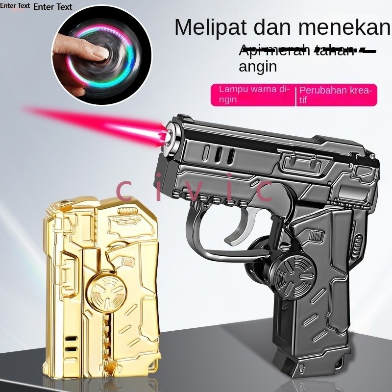 NEW Korek api lipat gyro baru yang keren, ujung jari anti angin, kesenangan kreatif, pelepas