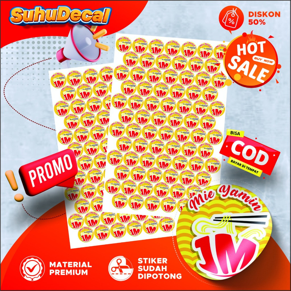 

Custom Stiker Label Makanan Minuman Olshop Logo + Potong | Print Sticker A3 Custom CETAK STIKER HD JERNIH