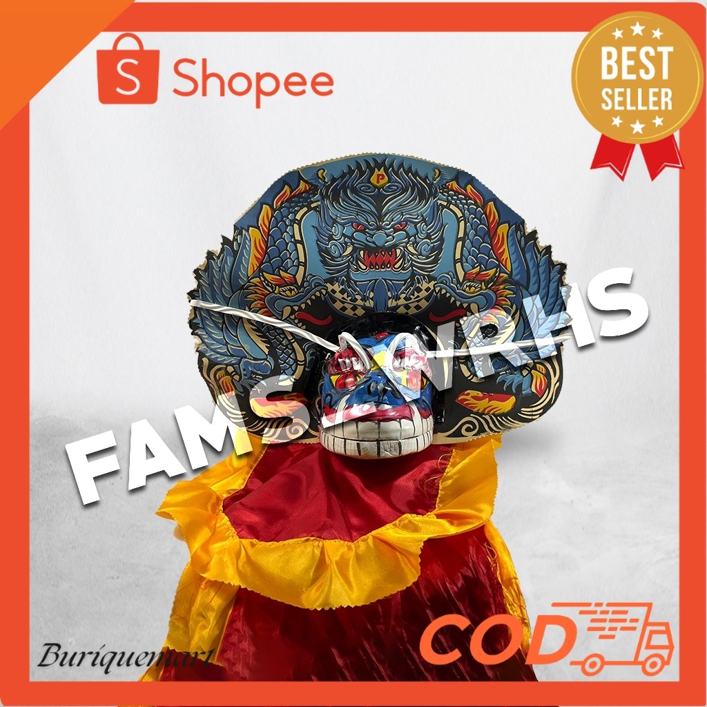 Barongan Anak Ukuran Tanggung Spons Devil / Barongan Anak / Barongan Spons / Barongan Biru / Baronga