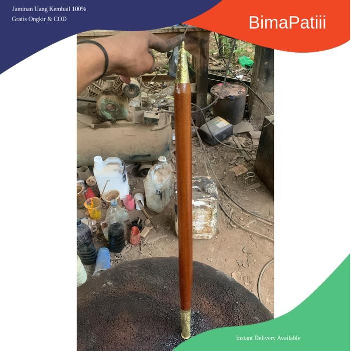 deder tombak dari kayu mahoni ulir lurus finishingan lengkap denagan tunjung gratis stel bk Keris se