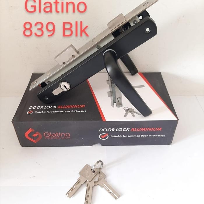 Kunci Glatino 839 / Kunci Pintu Almunium 9055 / Kunci set Almunium - Hitam
