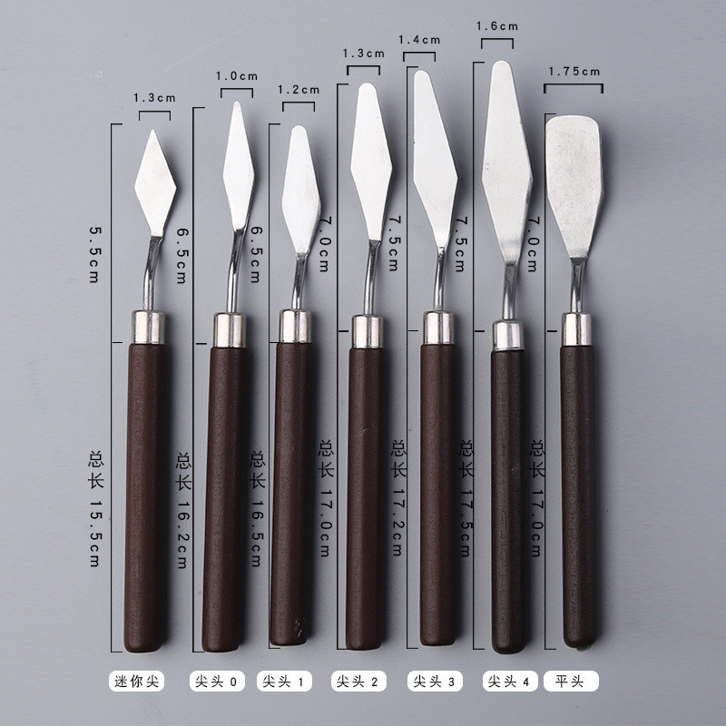 

7Pcs/Set Art Spatula Oil Painting Knife Students Drawing Tools Art Supplies School Stationery Cake Pastry Spatulas