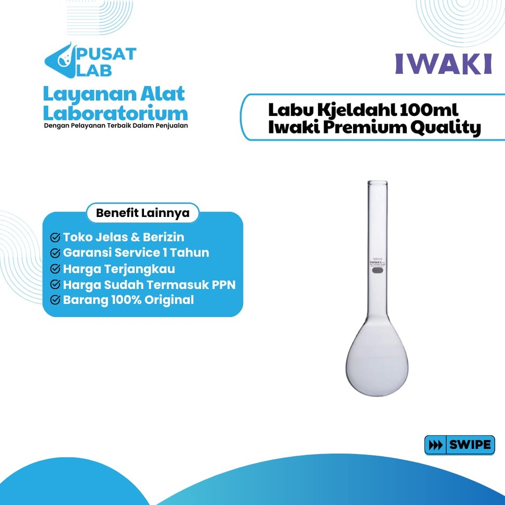Labu Kjeldahl 100ml Iwaki Premium Quality
