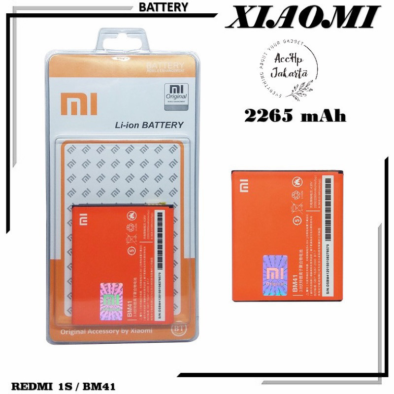 Baterai Batre Redmi 1S / BM41 Original Batre Baterai Battery BM 41 Xiaomi Redmi 1S Original
