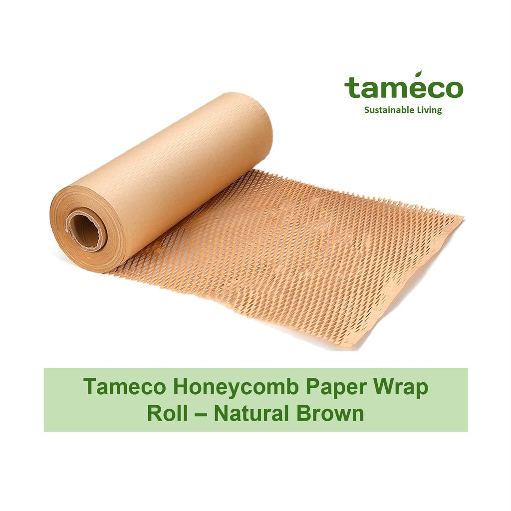 

[ROLL 50M & 100M] Tameco Honeycomb Paper Wrap - Natural Brown - Eco Friendly