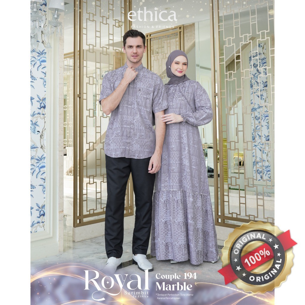 ETHICA Couple Royal 194 Marble Baju Pasangan Couple Muslim Jacquard Rayon Model Terbaru 2025 Gamis K