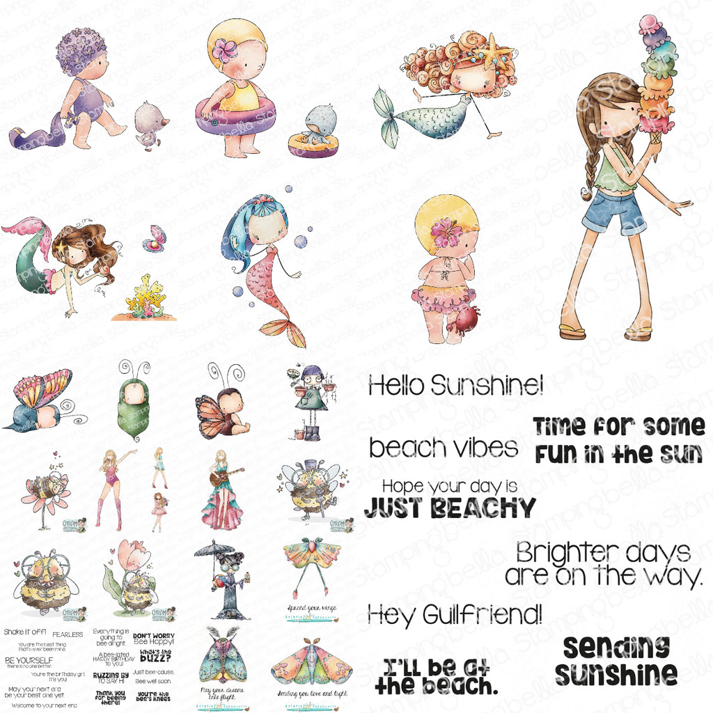 

Whimsabella Mermaid Starfish Sparkle Rubber Stamp For DIY Scrapbooking Crafts Maker Photo Album Template Handmade Decoration