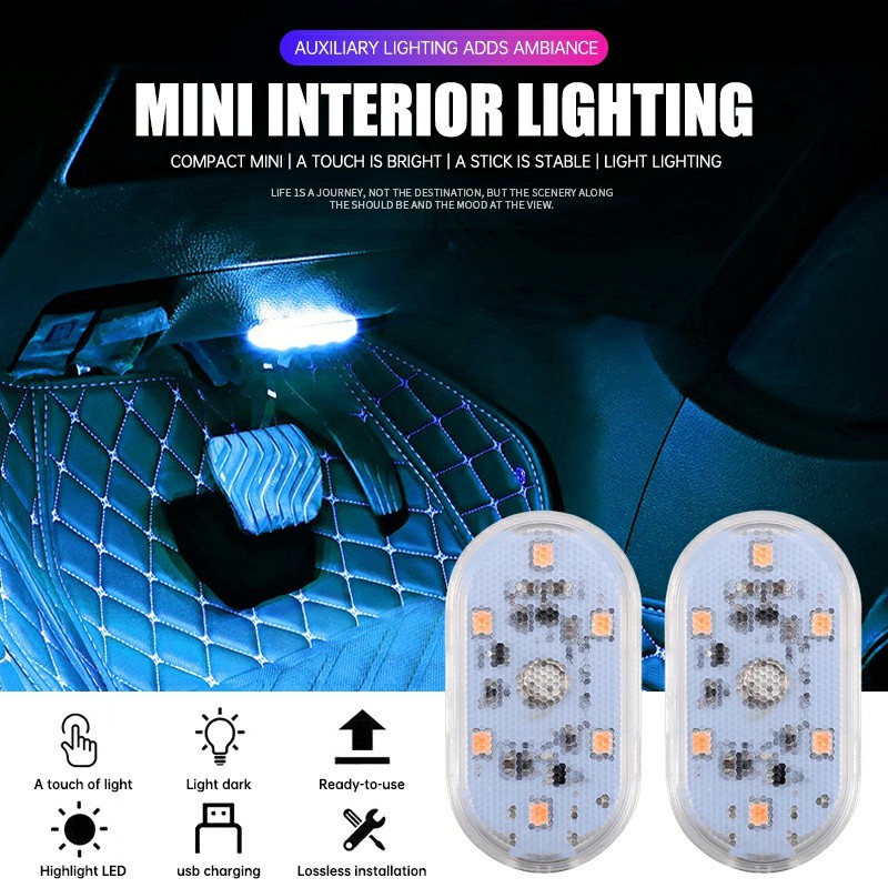 CARBOSS Interior Mobil Lampu Sentuh Lampu Ambient Auto Atap Langit-langit Lampu Baca LED Mobil Sentu