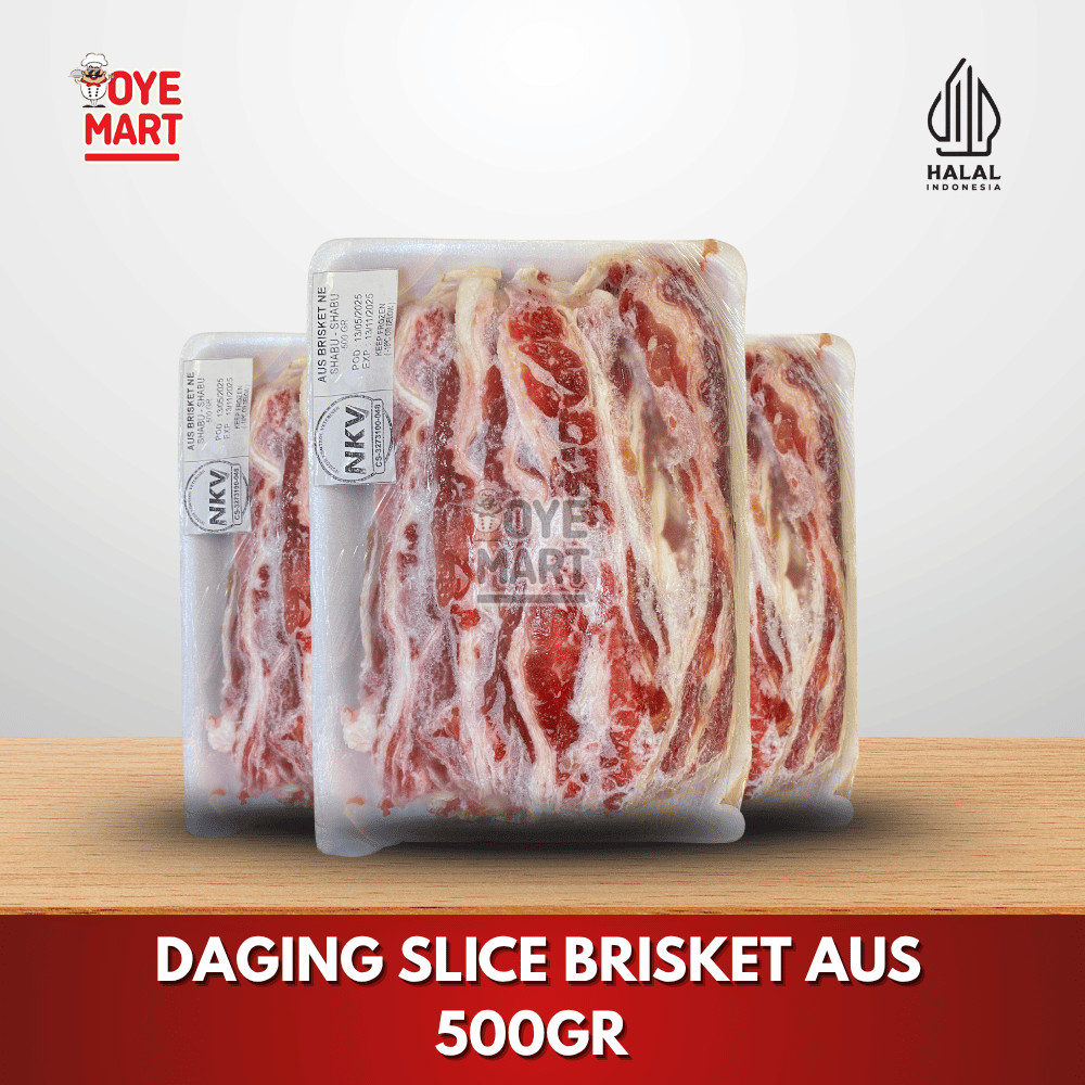 

AUS BEEF SLICE BRISKET 500GR DAGING SAPI IMPORT SANDUNG LAMUR IRIS TIPIS 1MM