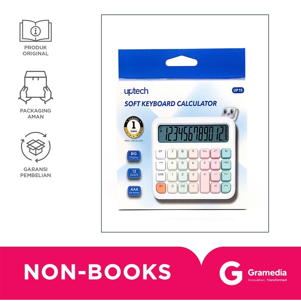 

Gramedia Surabaya - Uptech Soft Keyboard Calculator Candy White Up15