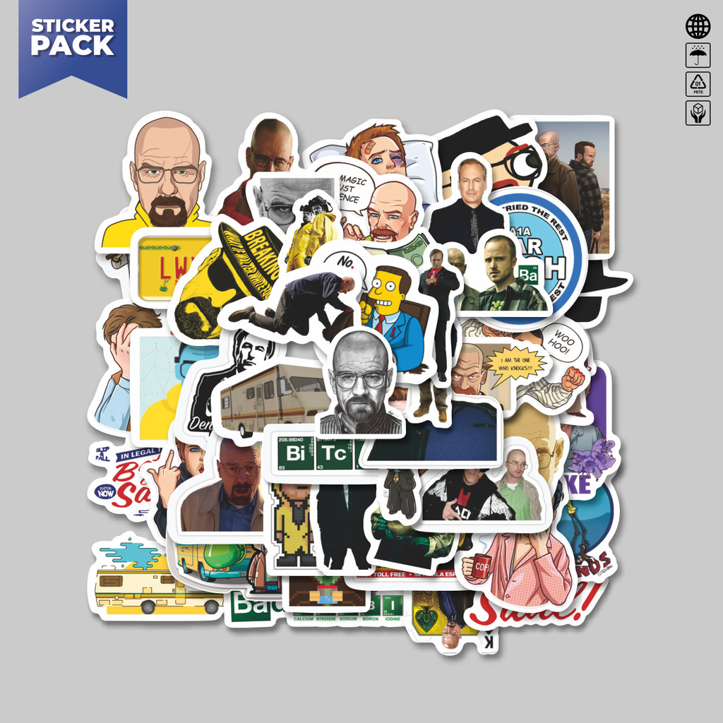 

[100PCS]Stiker Pack Stiker Kartun FIlm Breaking Bad Aesthetic Vinyl Anti Air Dekorasi Sticker Laptop Buku Journal Koper Helm Casing HP Gitar Helm Skateboard