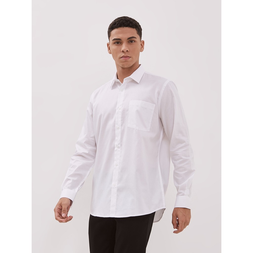 VALINO Kemeja Lengan Panjang Putih Pria - V-DEAA19-A1