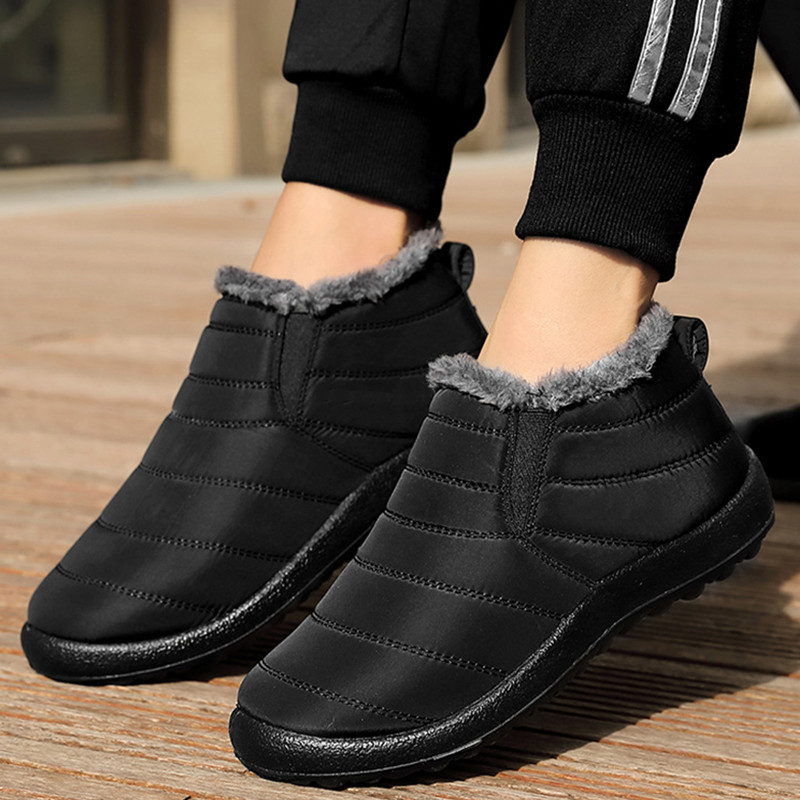 Snow Boots Woman Casual Shoes Woman Slip On Ladies Shoes Plush Unisex Waterproof Ankle Boots Fur Bot
